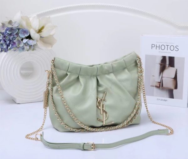 YSL-Inspired Green Leather Shoulder Bag - Image 2